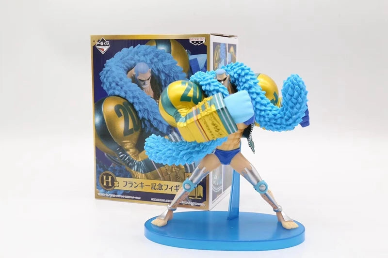 One Piece 20th Anniversary Anime Figures Blue Clothes Luffy Nami Robin Zorro Action Figure Collection Model Toys Birthday Gifts