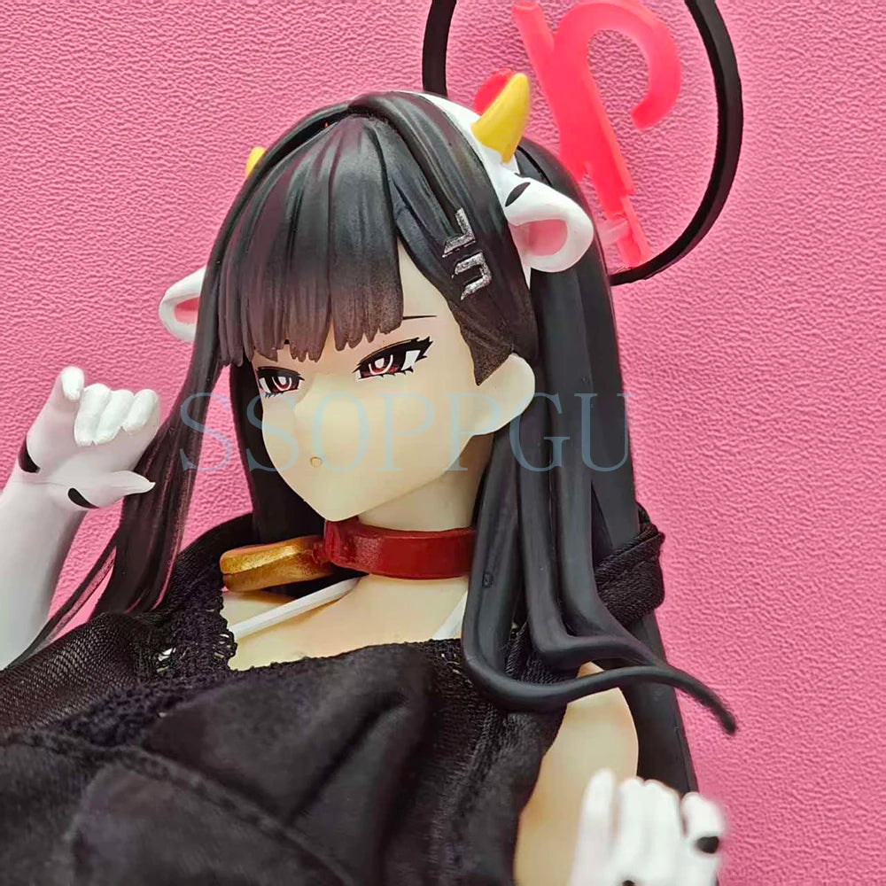Blue Archive Figure Tsukatsuki Rio Cow Print Anime Sexy Girl PVC Action Figure Toy Game Statue Adults Collection Model Doll Gift