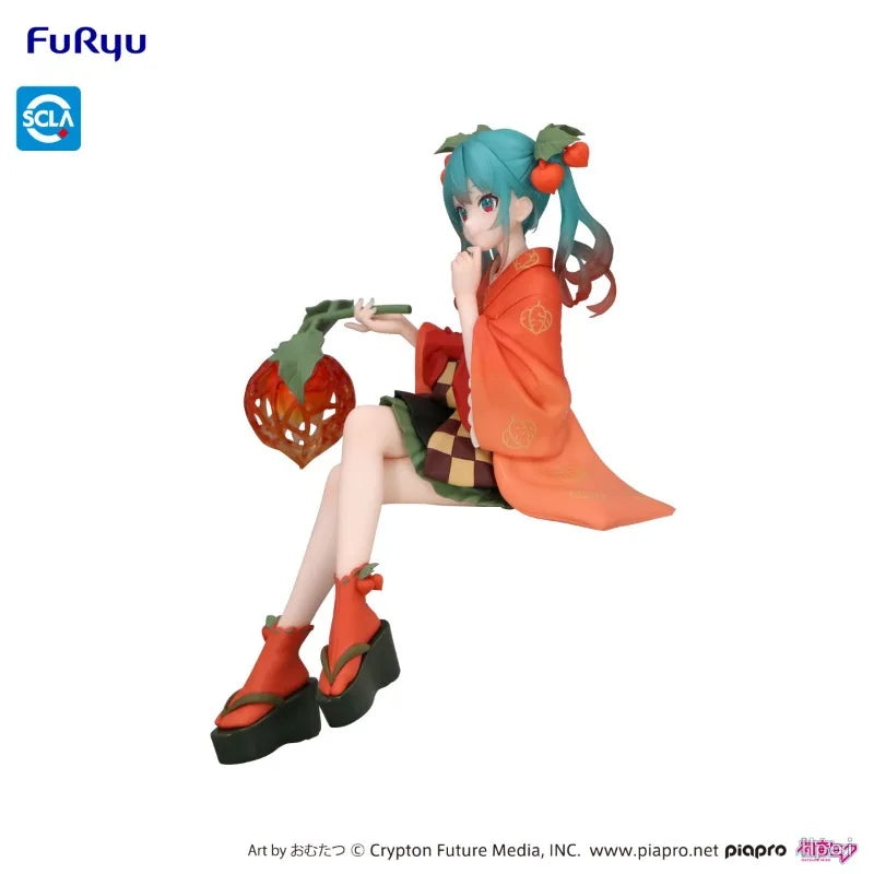FuRyu Original Genuine Vocaloid Hatsune Miku Flower Fairy Hoozuki Chinese Lantern Plant 15cm Noodle Stopper Model Toy Figures