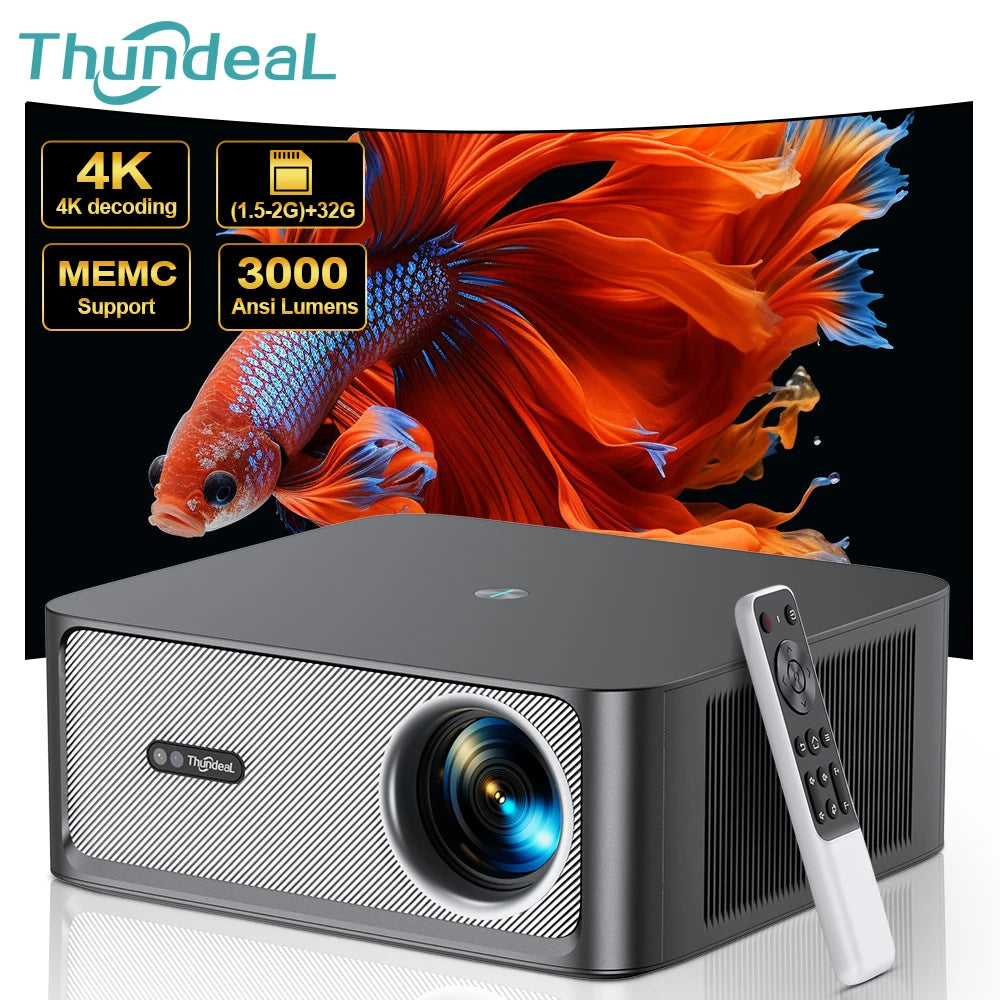 ThundeaL 3000Ansi 4K Full HD Projektor TD98Pro 2G 32G Heimkino WiFi Android Tragbares Samrt TV Kino TD98 Pro Beam Projektor