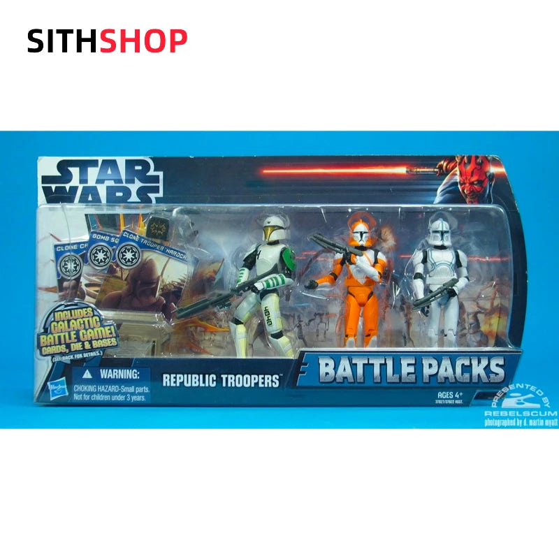 Hasbro Star Wars Republic Obi-Wan Clone Combat Pack 3.75 "Action Figure Tabletop Case Display Can Move Action Toys