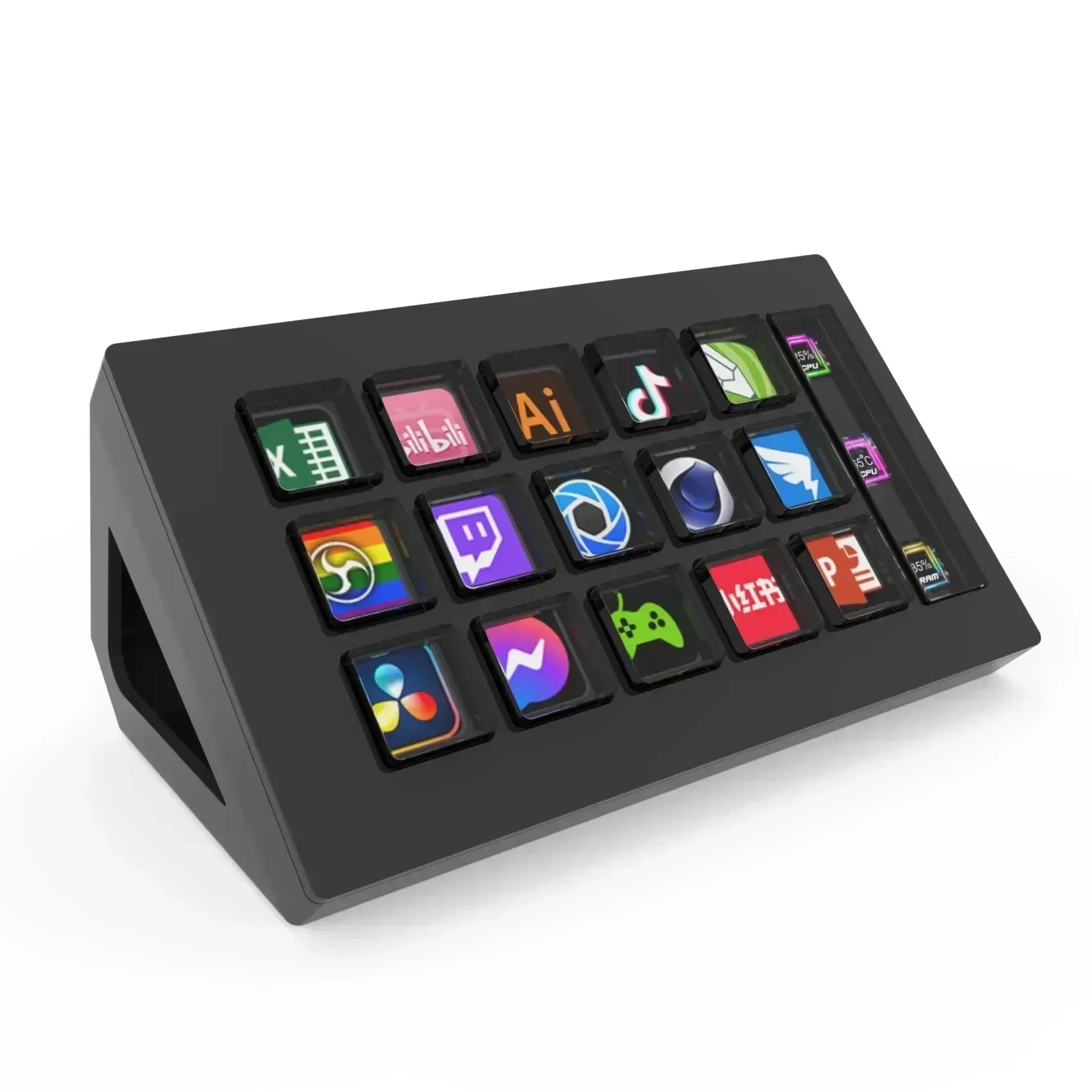 Visual Stream Deck Keyboard LCD Button 15 Keys Live Content Creation Controller for Windows MacOS Android iOS Smart Accessories