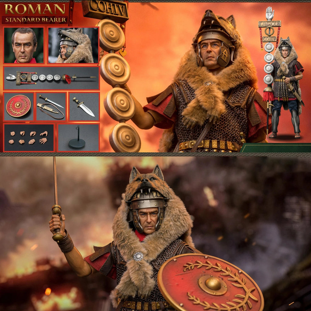 HHMODEL HAOYUTOYS HH18061 1/6 Roman Flag Bearer Imperial Legion 12" Action Figure Collectible Model Toy for Adult