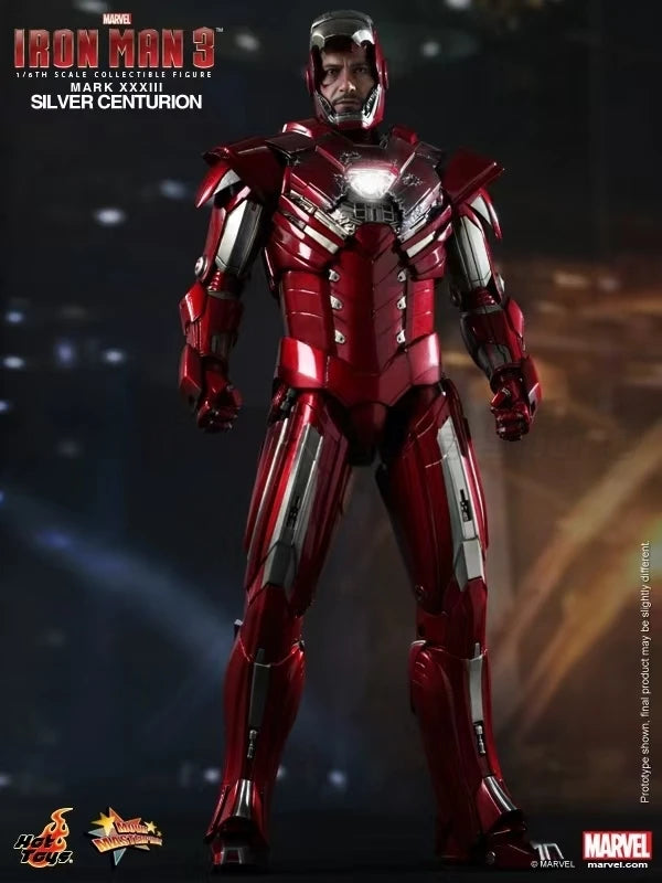 【MT】Hot Toys Marvel MMS213 "Iron Man 3" Iron Man MK33 Silver Centurion 1:6 Scale Action Figure Collection Toys