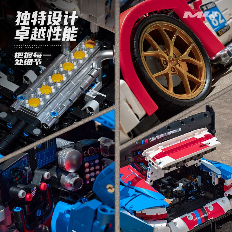 IN STOCK JD040 MOC Technical 1:8 Sports Car M4 Building Blocks Bricks Assembling Model Toys for Boys Christmas Gift Set Boys