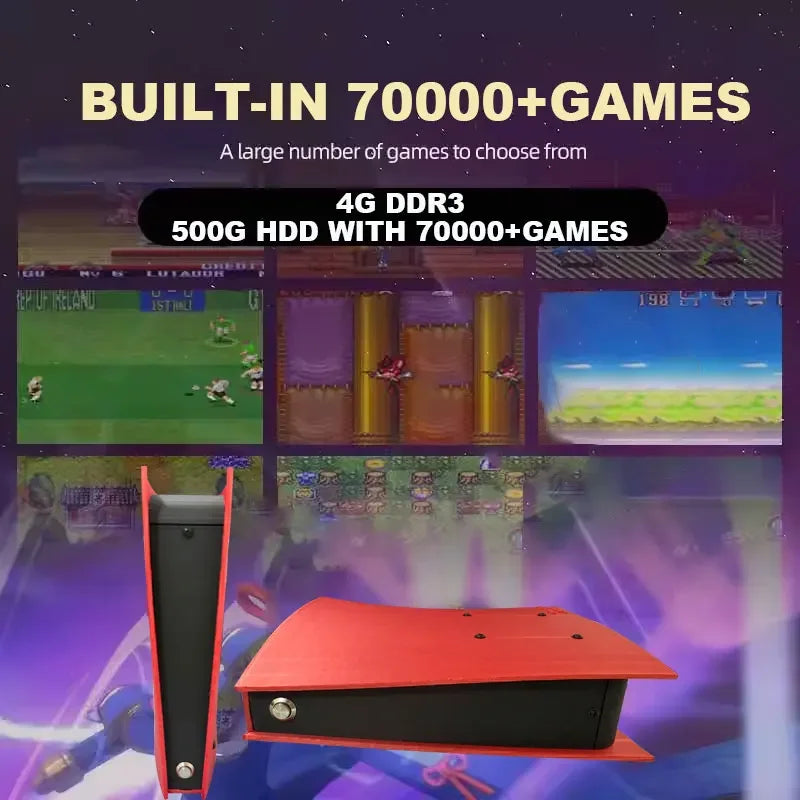 70000 + Spiele Retro-Spielkonsole X2 60 + Emulatoren 500 GB Batocera I3-3110M für Wii PS2 PSP GameCube N64 Wireless-Griff 4K HD TVBox 