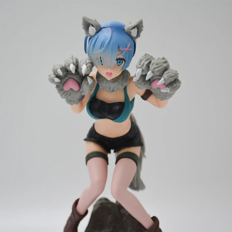 18cm Re:ZERO Starting Life in Another World Rem Anime Girl Figure Rem Monster Costume Action Figure Adult Model Doll Toys Gifts