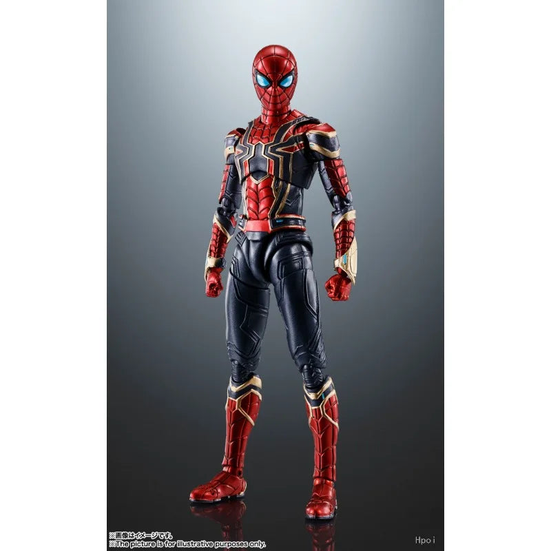 Bandai Original S.H.Figuarts Spider-Man：No Way Home Iron Spider Action Figure Toys for Boys Girls Gift Collectible Ornaments
