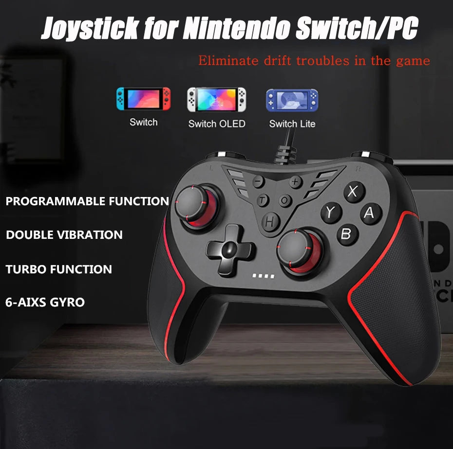 Wired Gaming USB Controller With High-Precision joystick Turbo for /Nintendo Switch/Switch OLED/Switch Lite/ PC/Steam