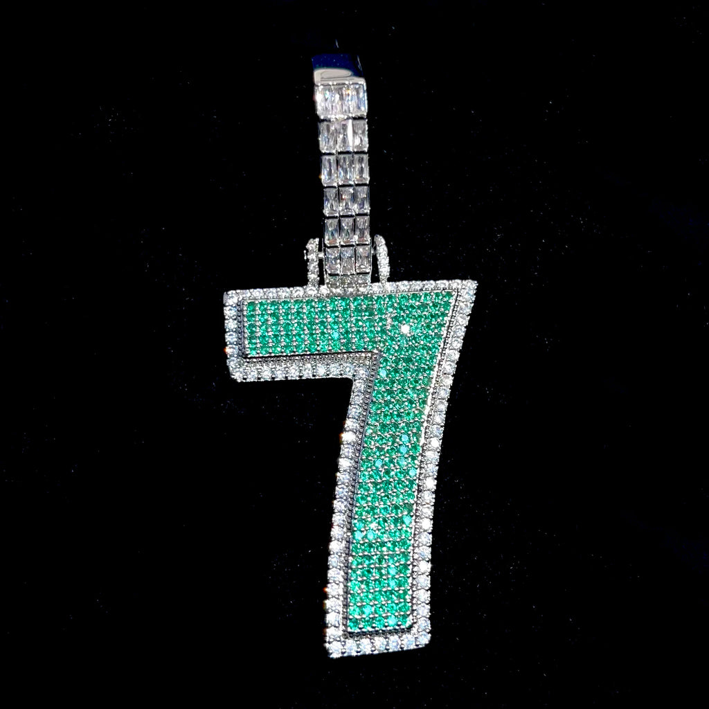 Double Color Customized Letters Name Green Zircon Pendant  Iced Out Necklaces For Men Bling Hip Hop Jewelry Free Shipping