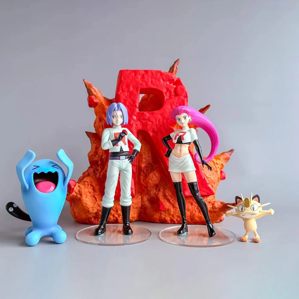 Anime Pokemon Figur Rocket Team Actionfiguren 3-11cm PVC Actionfiguren Sammlung Modell Spielzeug Geschenke