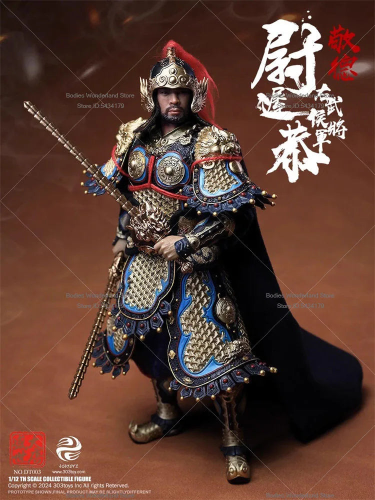 In Stock 303TOYS DT003 1/12 Scale Male Soldier Weichi Jingde Armor Ver. Tang Dynasty General 6'' Action Figure Doll Collection