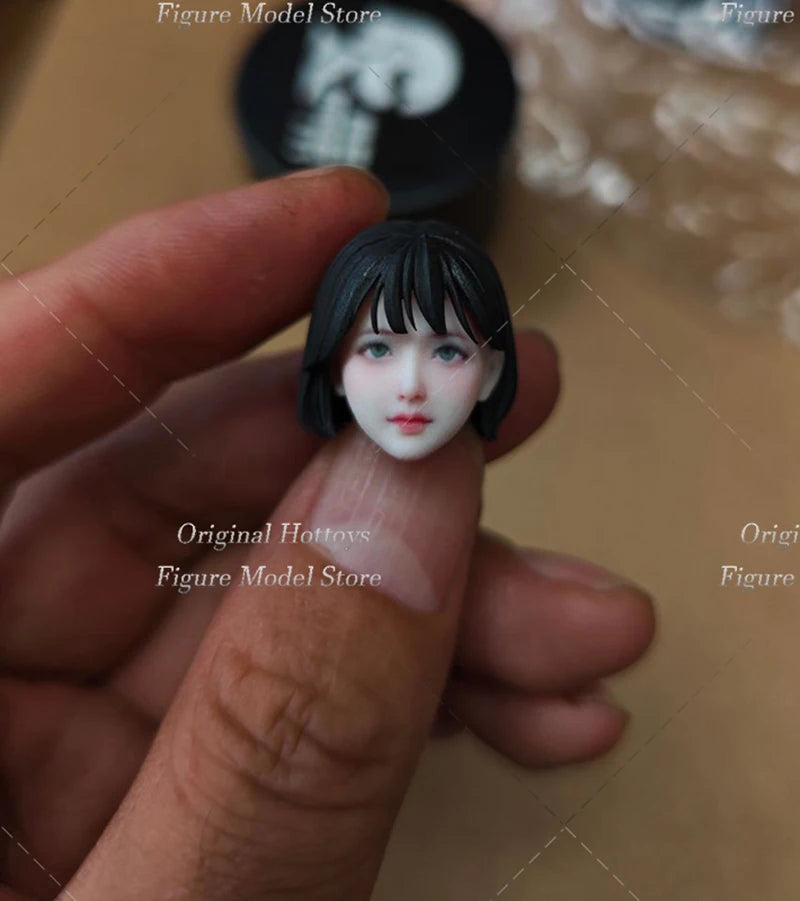 In Stock 1/12 Scale Female Soldier Head Sculpture Tang Li Short Hair Beauty Head Carving Fit 6-inches Action Figure Doll