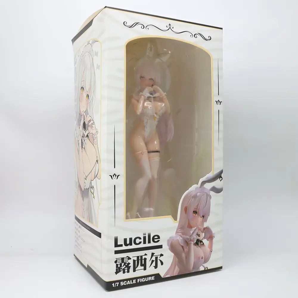 26cm Lucille Rabbit Girl Standing Hand Heart Gesture Anime Handmade Action Figures Desktop Case Decoration Ornament Gift
