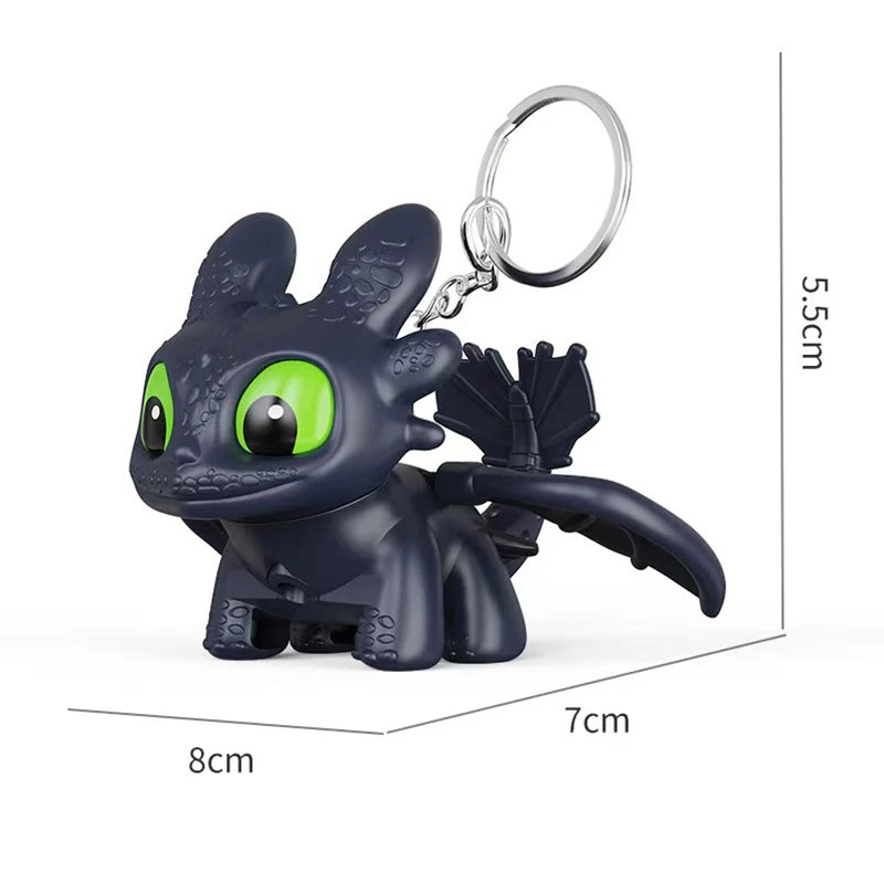 Toothless Keychains Cartoon Anime Figure Toys Glow in The Dark Luminous Keychain Toys Car Interior Ornament