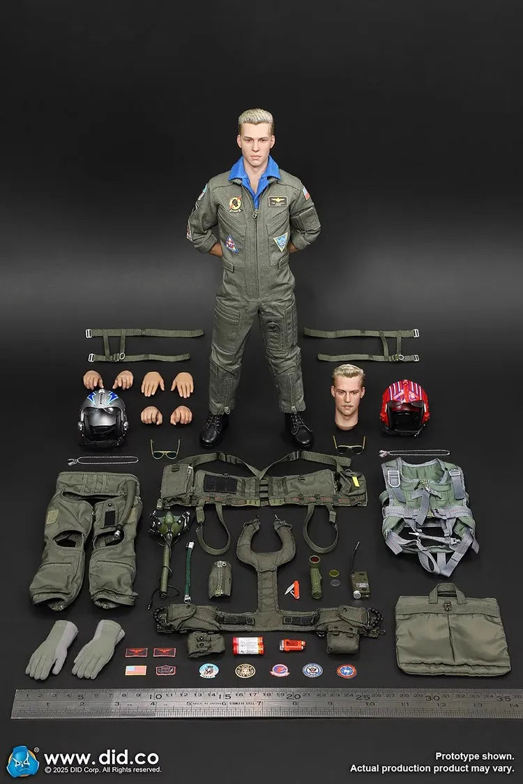DID MA80182 1/6 Soldier American F14 Pilot Double Headed Carving Full Set 12'' Action Figure Doll In Stock