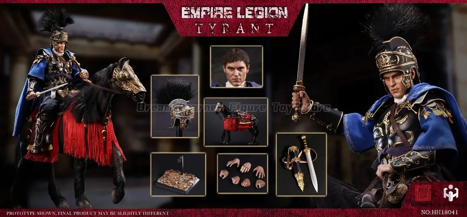 【In Stock】Original HHmodel HaoYuTOYS HH18041 Imperial Legion Tyrant Black Gold Man and Horse Set Edition 1/6 Action Figure Toy