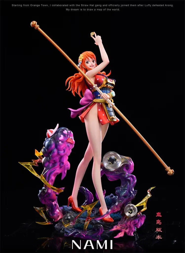 NEW 30cm LK toys ONE PIECE Anime Figure Nami Figures Ghost Island Samurai PVC Statue Collection Model Ornament Birthday Gift Toy