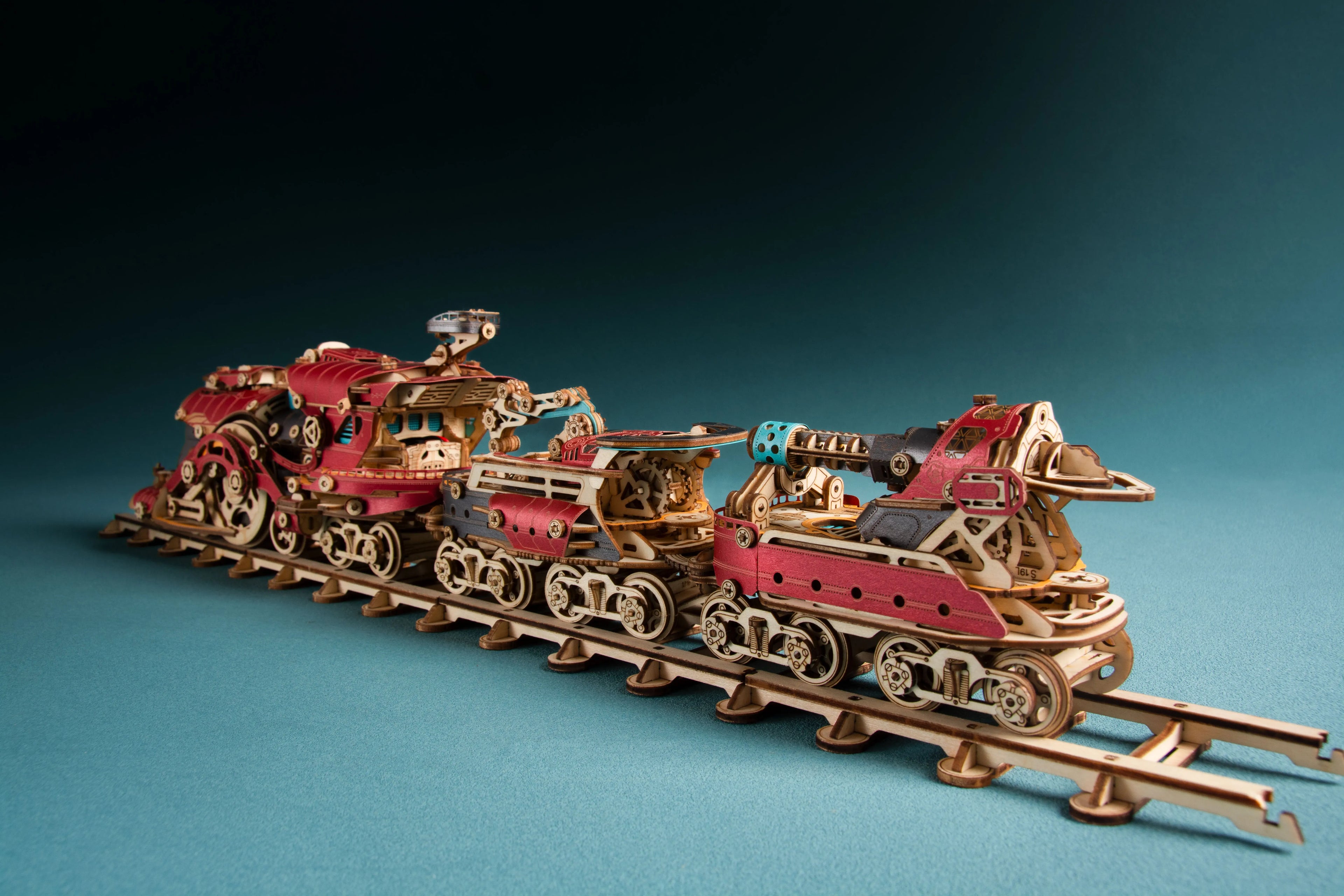 How Cat Fantasy Steampunk Train Building Blocks Diorama Model Kit DIY 3D Wooden Puzzle Wooden Birthday Gift Dollhouse Decoration