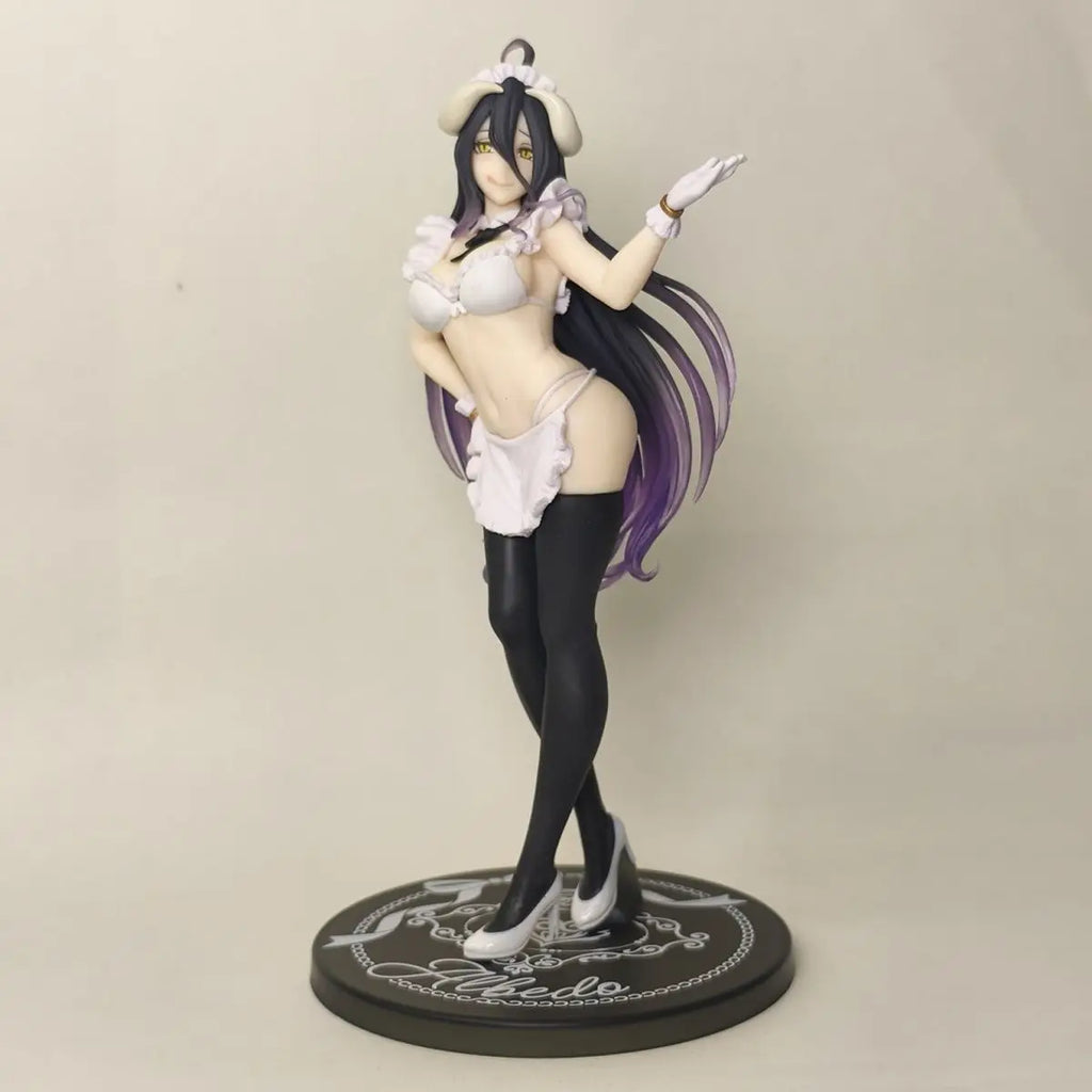 Original 18cm Overlord Purple, White And Black Maid Version Style Costume Anime Figure Model Modle Figuirne In Stock