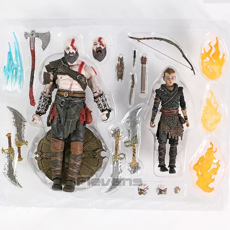 NECA God of War Kratos & Atreus 7 Inches Action Figure with Accessories Model Figure Toy