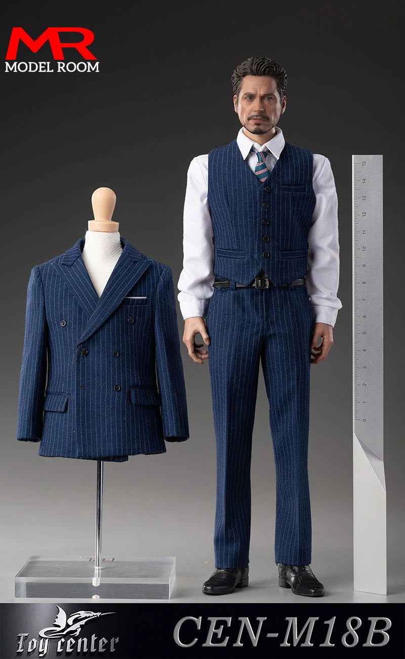 Toy center CEN-M18 1/6 Scale British Gentleman Striped Suit Male Soldier Clothes Model Fit 12'' Action Figure Body Dolls