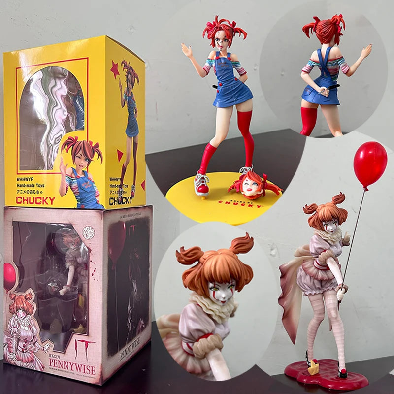 Horror Bishoujo Michael Myers Freddy Krueger Jason Voorhees Chucky Pennywise Figurine Collection Action Figure Halloween Gifts