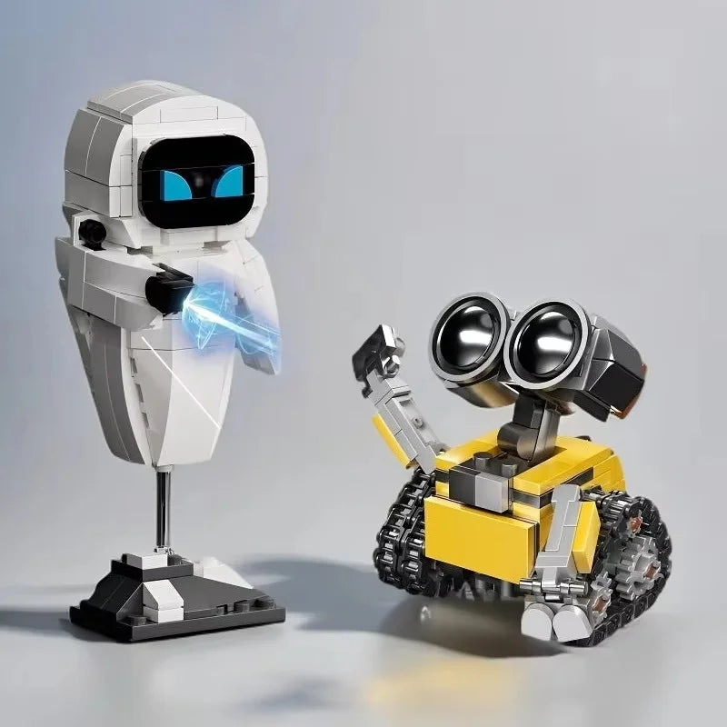 Anime Wall.E Eve Small Particle Robot Assembly Model Kit Action Figure Boy Puzzle Toy Buildable No Special Effects Collectible