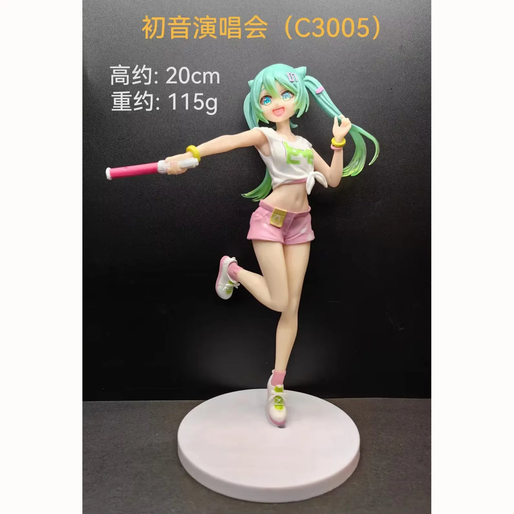 20CM Anime Hatsune Miku Figure On-Site Cheer Cheerleader Dress up Model Toy Gift Action Figure Collectible Doll Concert Support