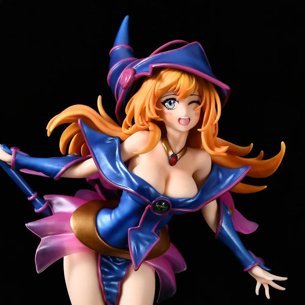 28CM Yu GiOh Black Witch Girl Beautiful Girl Anime Handmade Action Figures Desktop Case Decoration Ornament Gift