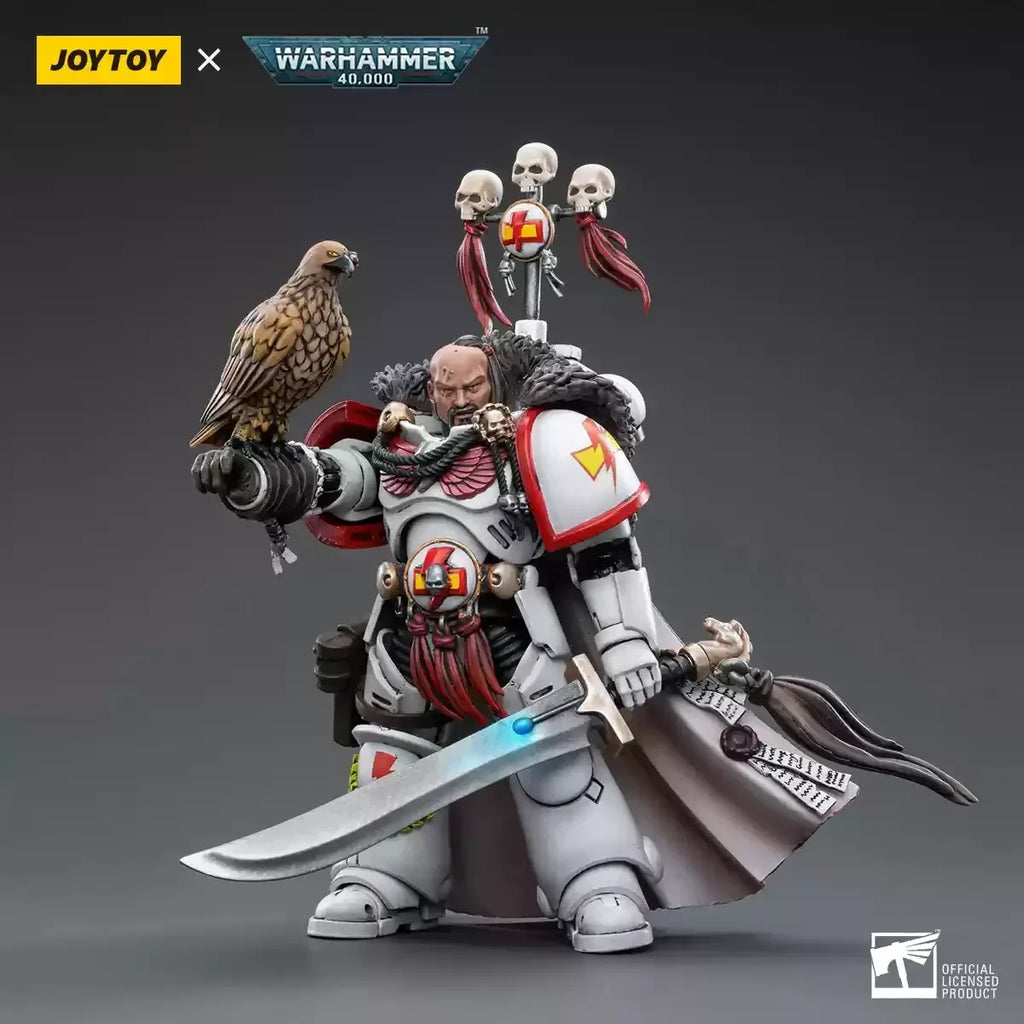 JOYTOY Warhammer 40k 1/18 Action Figures White Scars Captain Kor'sarro Khan Assault Intercessor Combat Bike Anime Military Model