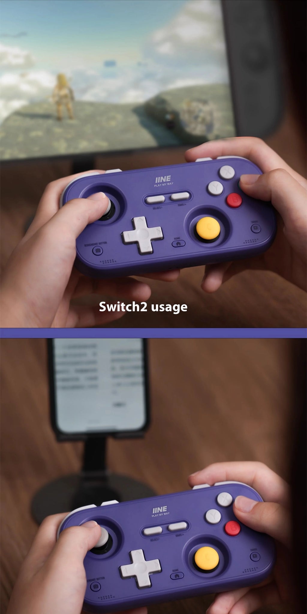 IINE Retro Card Game Controller Portable Switch2 mini handle Hall Joysticks 1000Hz Recessed Joystick Designed Customizable Gifts