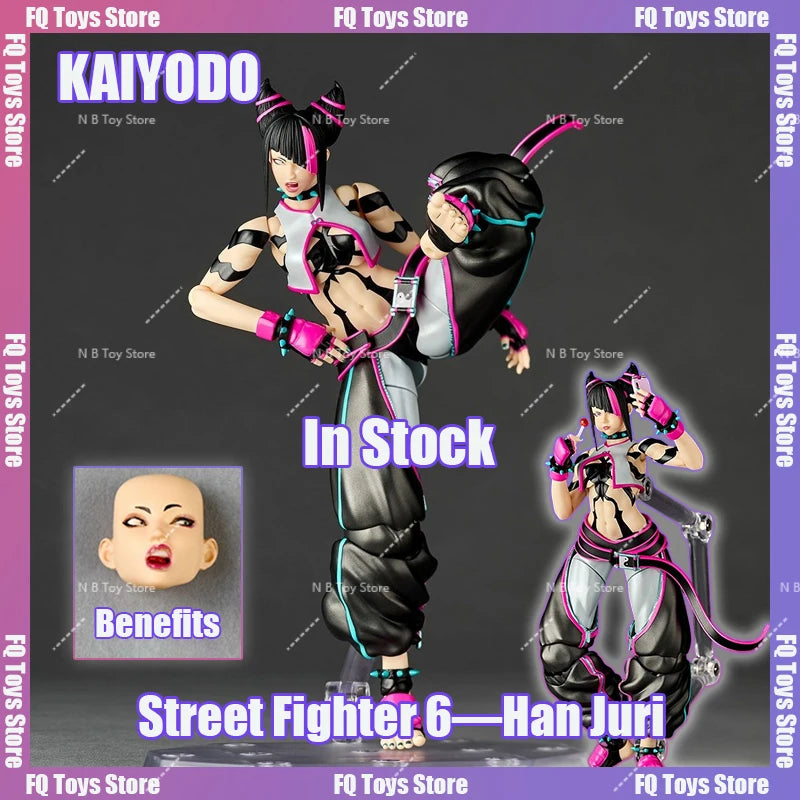 In Stock Kaiyodo Revoltech Amazing Yamaguchi Han Juri Street Fighter 6 Action Figure Toy Model Gift