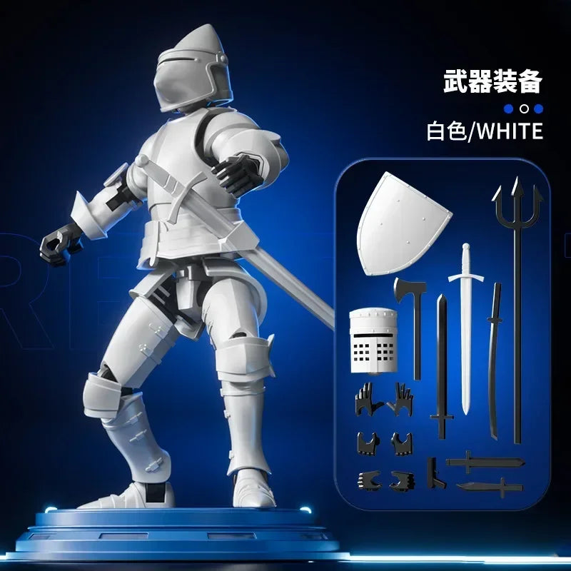 Knight Action Figures Paladin 13 Jointed Movable Shapeshift Robot 3D Printed Mannequin Character Assembl Toys Kids Gifts