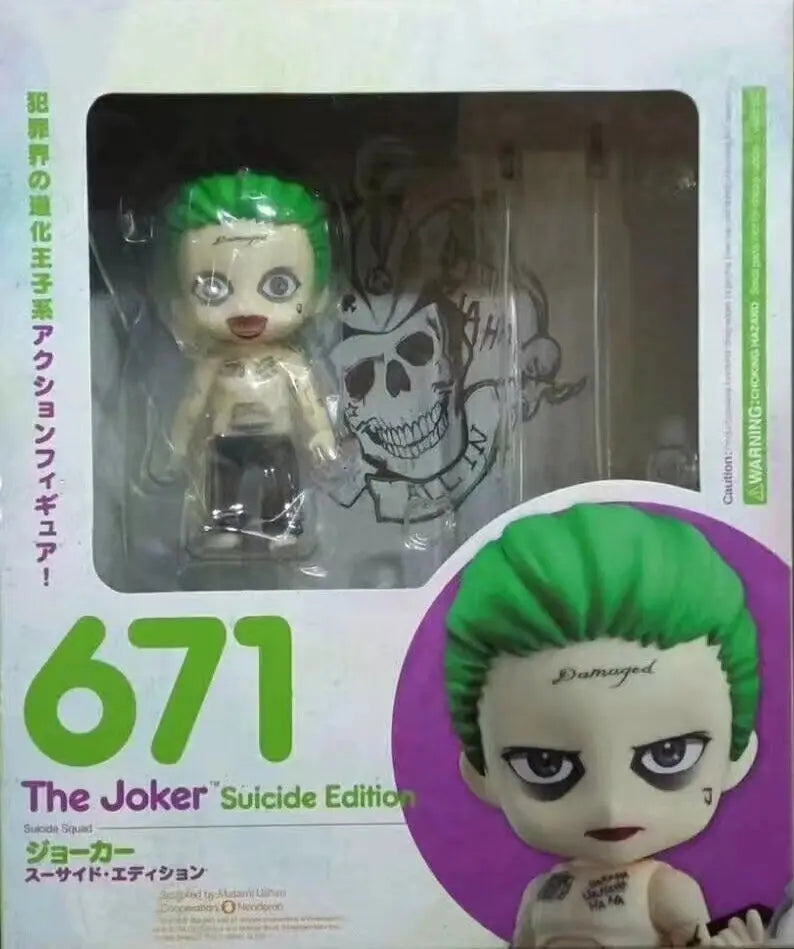 10cm Anime Harley Quinn The Joker Joints Can Move Replaceable Q Version Action Figures PVC Model Statue Desk Decoration Toy Gift