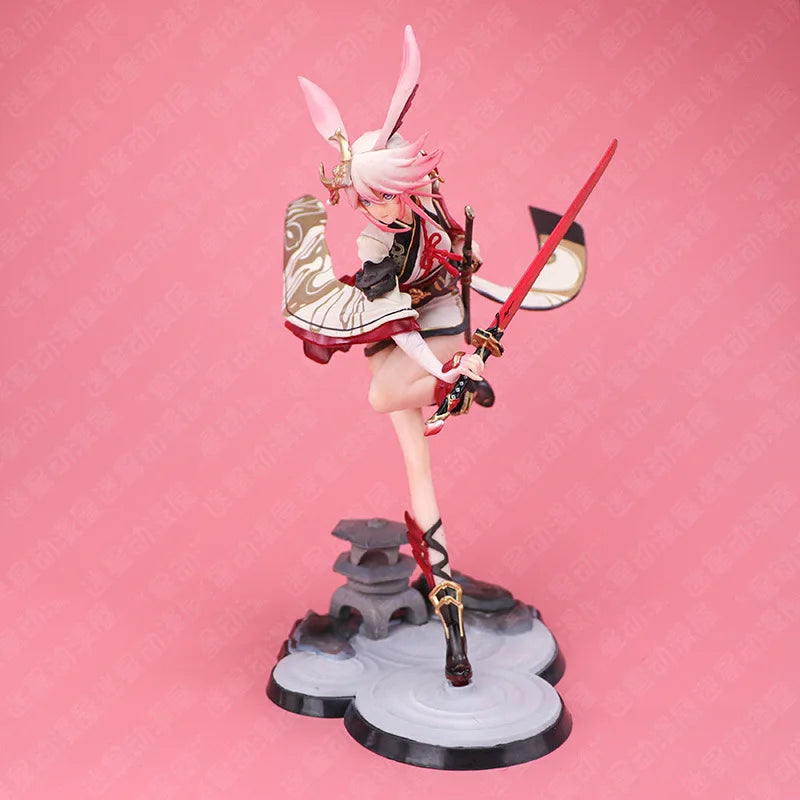 25cm Game Honkai Impact Yae Sakura Sexy Girl Figur  True Flame Lucky Soul Battle with Sword Pvc Model Home Decoration Toys Boys
