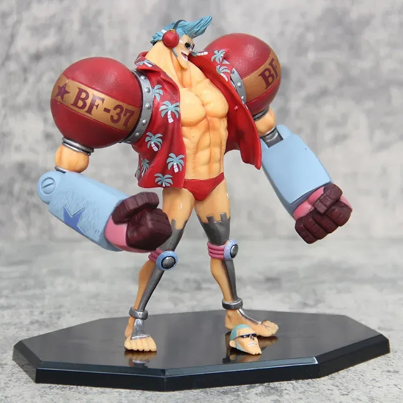 Anime One Piece 18 cm Figur Gk Franky Actionfiguren Doppelkopf Austauschbare PVC Sammlerstücke Dekoration Spielzeug Geschenk ﻿