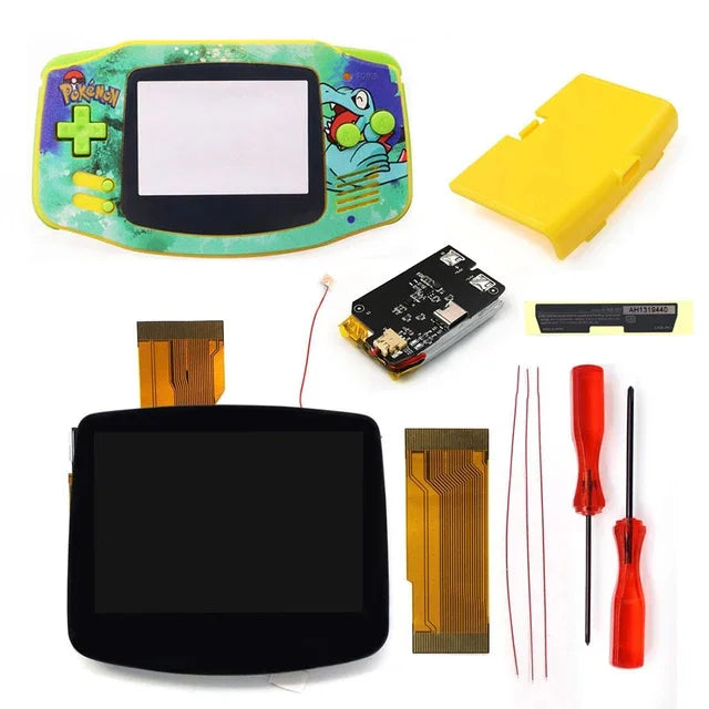 Hispeedido TYPE-C 1800 mah Battery Drop in 3.0" V5 Laminated LCD display For GBA IPS highlight screen  w/ UV housing Shell