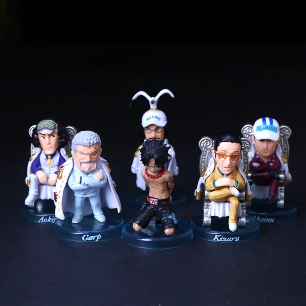 6Pcs Anime WCF One Piece Extra Battle Figure Ace Execution Sengoku Kuzan Garp Borsalino Sakazuki Set Toy Doll Action Figure