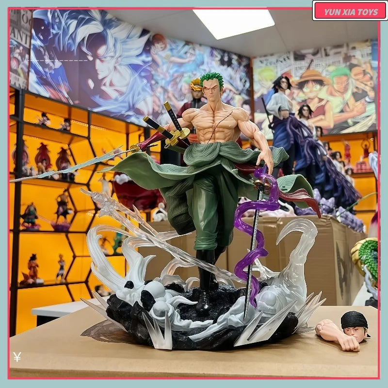 One Piece Gk Anime Battle Roronoa Zoro Stehende Haltung Statue Modell Spielzeugpuppe PVC-Sammlung Schreibtischdekoration Geschenk