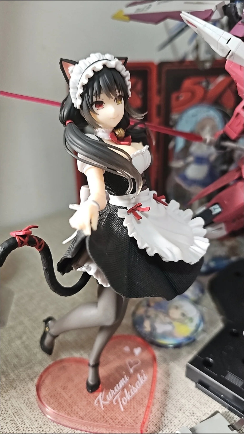 Original Taito Coreful Date A Live Kurumi Tokisaki Anime Crazy Three Cat Ear Maid Actionfigur Date Battle Scene Geburtstagsgeschenk