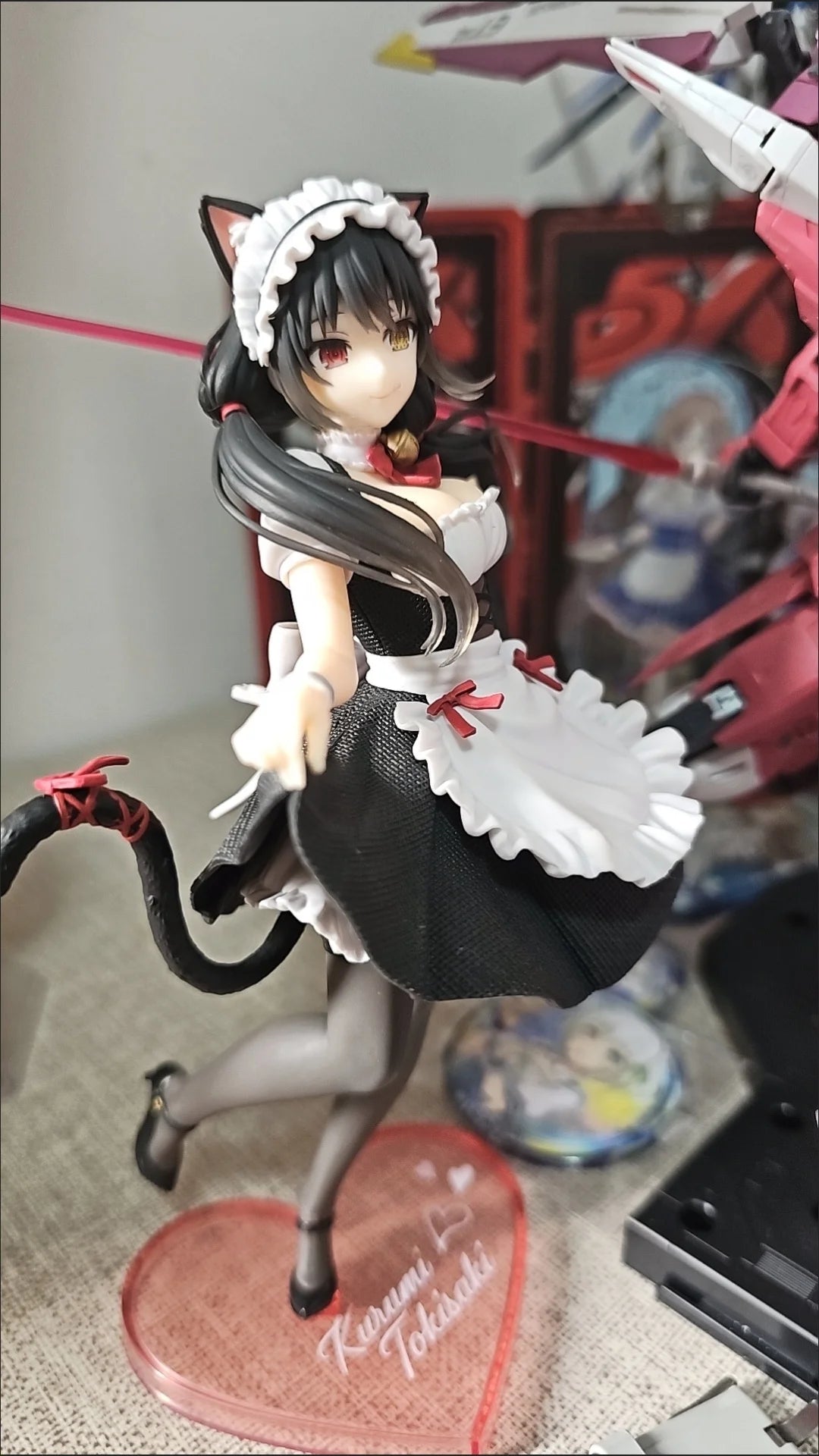 Original Taito Coreful Date A Live Kurumi Tokisaki Anime Crazy Three Cat Ear Maid Actionfigur Date Battle Scene Geburtstagsgeschenk
