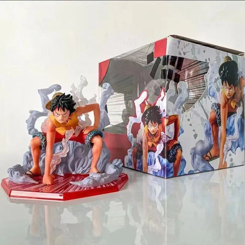Anime One Piece Figur Second Gear Luffy Super Pitched Battle Scene PVC Puppensammlung Schreibtisch Ornament Modell Spielzeug Geschenk