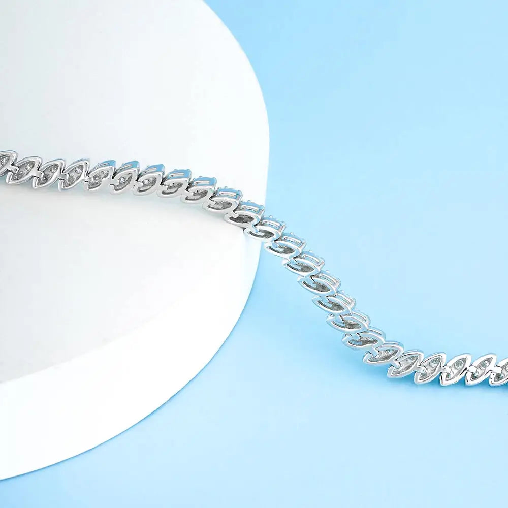 3 Claw 3CTTW Moissanite Tennis Bracelet 2.0MM GRA Certified Diamond Bracelet Chain s925 Sterling Silver Bracelets for Women Man