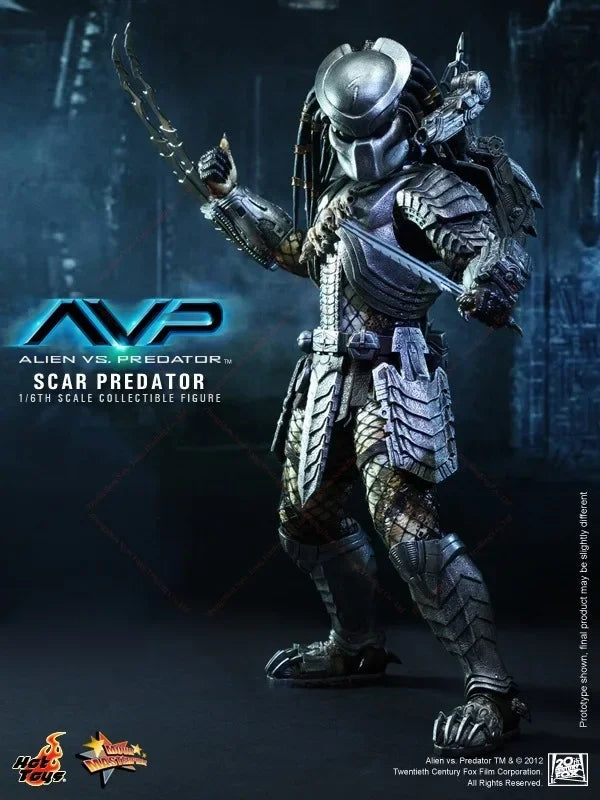 In Stock Original HOTTOYS HT AVP Alien VS. Predator 2.0 Scar Predator 30CM Action Figure Toy Collection Gift