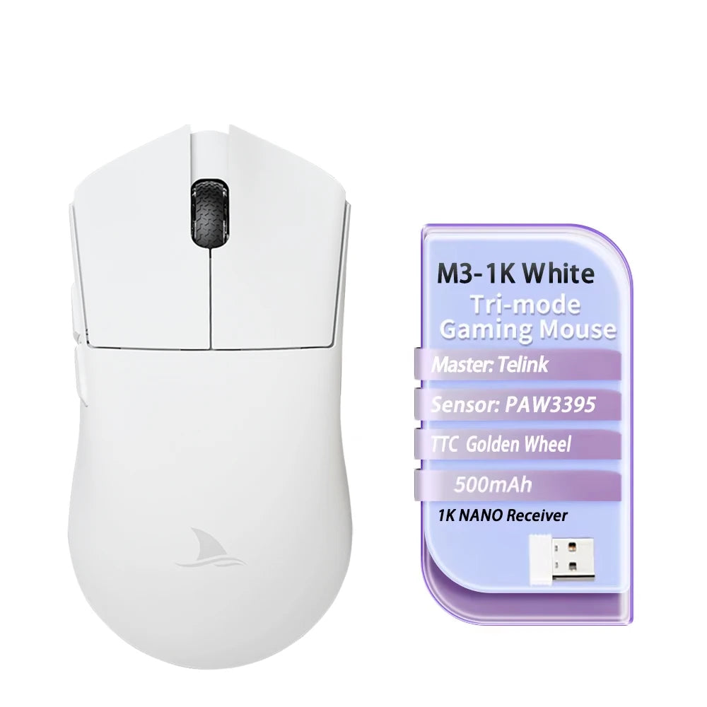 Motospeed Darmoshark M3 V2 Doppel 8K Gaming Maus Bluetooth Wireless 26K DPI PAW3395 Sensor Makro Spiel Maus Für Laptop PC