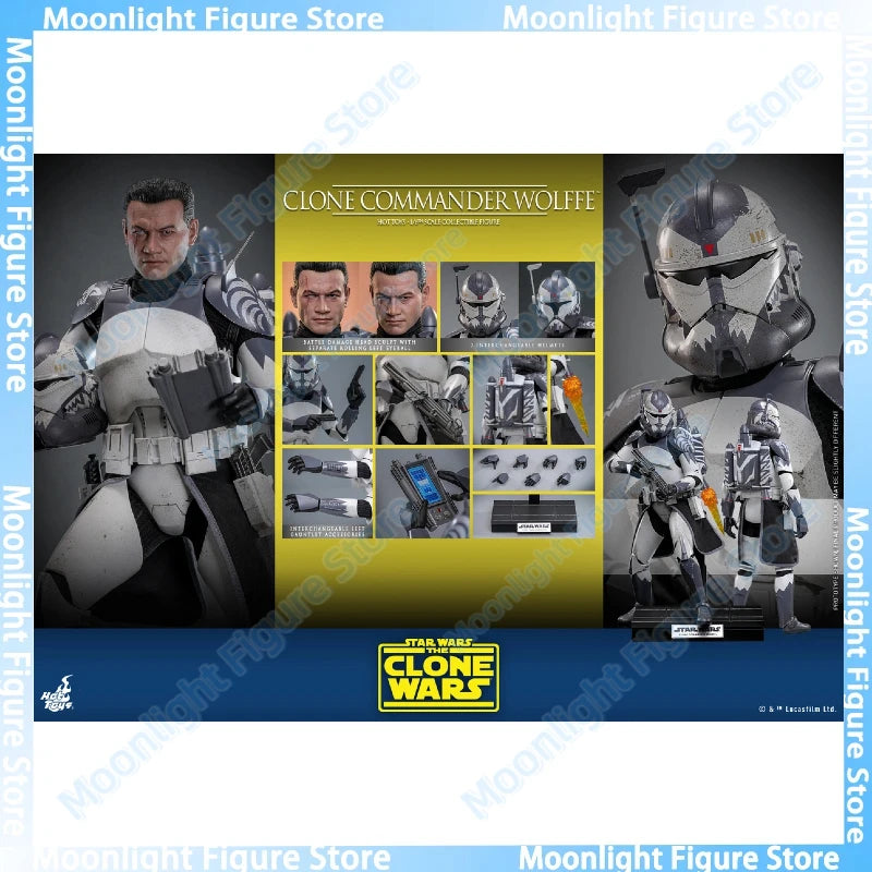 In Stock HotToys TMS141 Star Wars Clone Commander Wolffe 1/6 Soldier Figure Animation Action Figure Toy Gift Model Collection