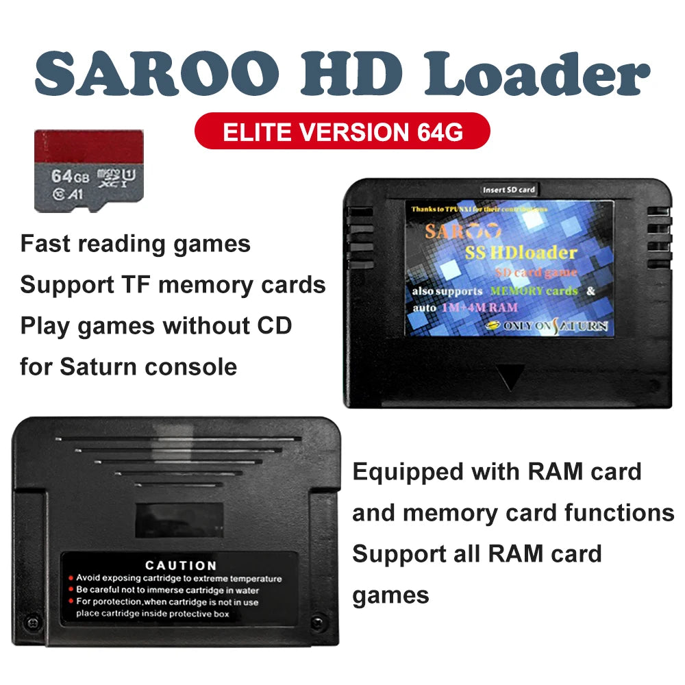 Saturn HD Loader SAROO Support English Menu SS Everdrive Cartridge Use TF Card Read ISO Adapter For SS Console