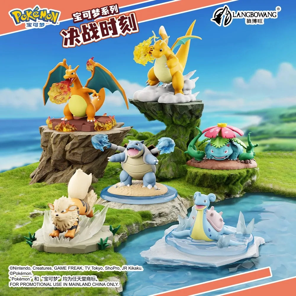 Genuine Pokemon Anime Action Figures Charizard Blastoise Arcanine Lapras Venusaur‌ Dragonite Furniture For Display Birthday Gift