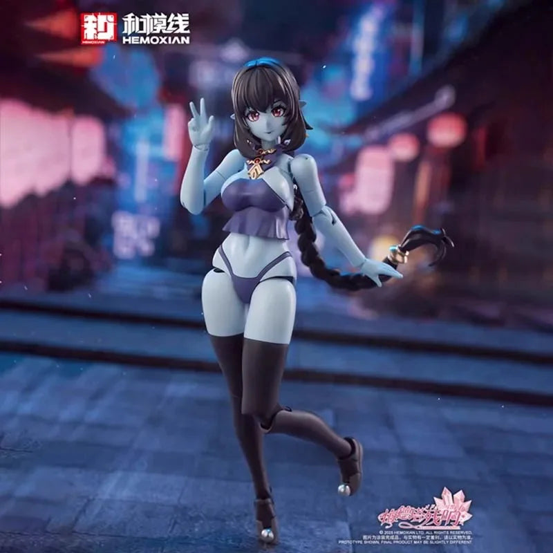 Hemoxian Anime Action Figrue JS-009 Jiulian Full Colletion Mobile Suit Girl Joints Movable Model Toys for Boys Christmas Gifts